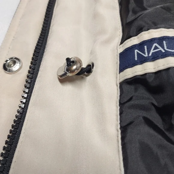 NAUTICA Women's Black Sailing Design Removable Hooded Jacket Weathergear Size S - Picture 4 of 9